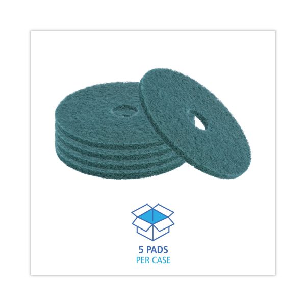 Heavy-Duty Scrubbing Floor Pads, 20  Diameter, Green, 5 Carton For Cheap - Image 3