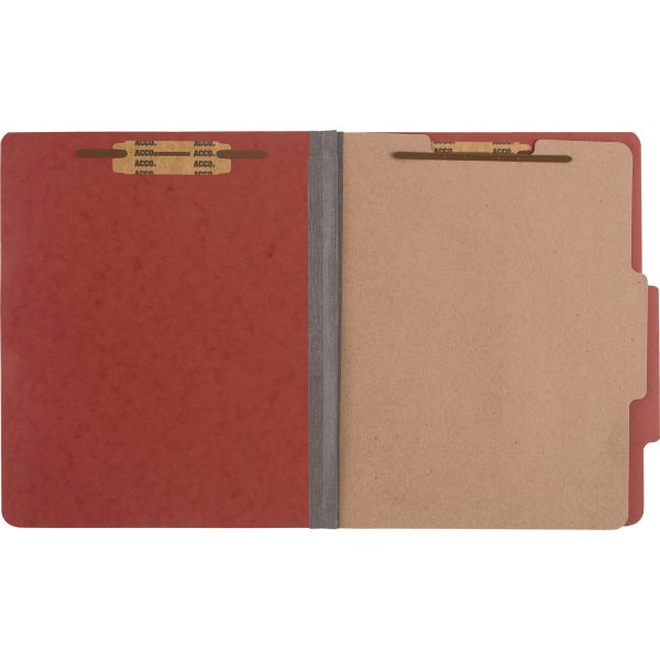 Pressboard Classification Folders, 2  Expansion, 1 Divider, 4 Fasteners, Letter Size, Earth Red Exterior, 10 Box Sale - Image 4