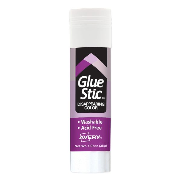 Permanent Glue Stic, 1.27 oz, Applies Purple, Dries Clear Fashion