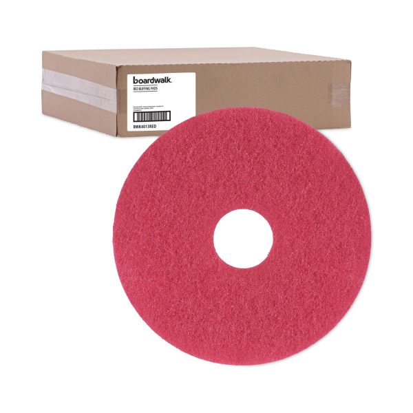 Buffing Floor Pads, 13  Diameter, Red, 5 Carton For Sale - Image 5