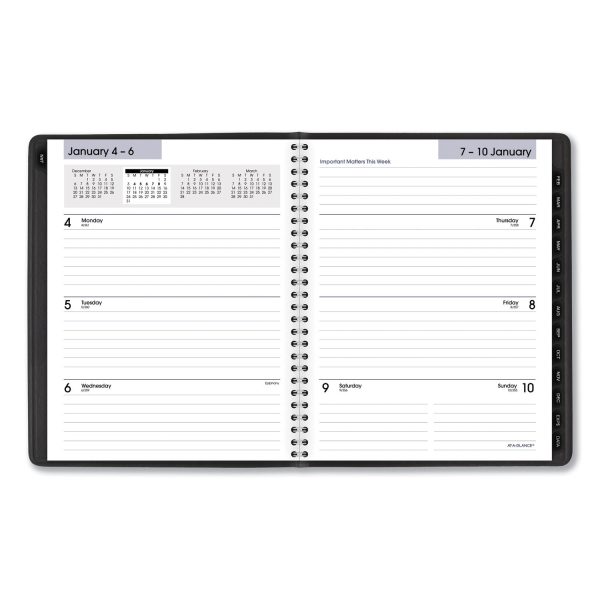 DayMinder Executive Weekly Monthly Refillable Planner, 8.75 x 7, Black Cover, 12-Month (Jan to Dec): 2024 Discount - Image 3