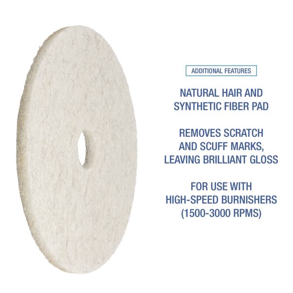 Natural Burnishing Floor Pads, 21  Diameter, White, 5 Carton Fashion - Image 5