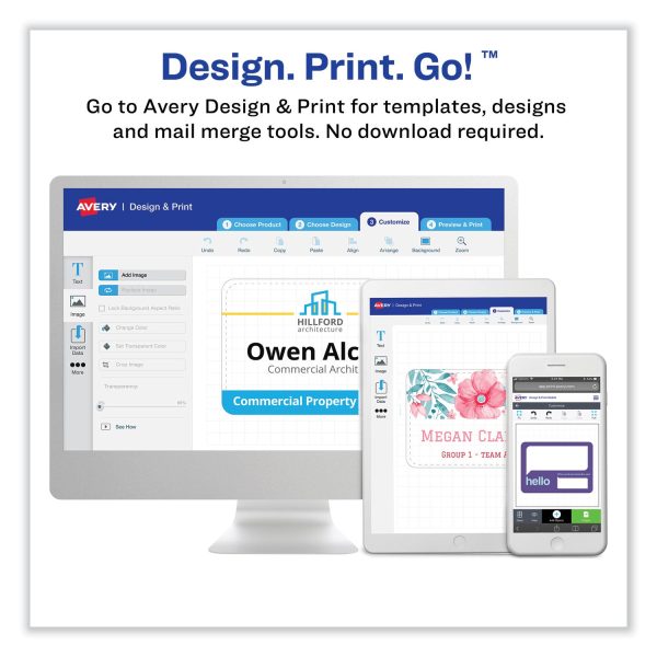 Printable Adhesive Name Badges, 3.38 x 2.33, Blue  Hello , 100 Pack Online Hot Sale - Image 5