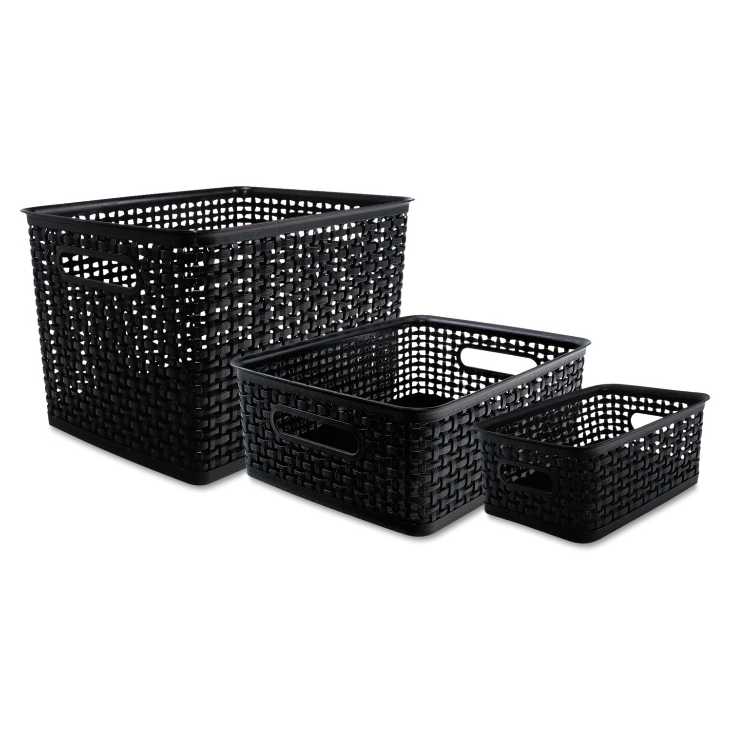 Weave Bins, 13.63 x 10.75 x 9, Black, 3 Pack Discount