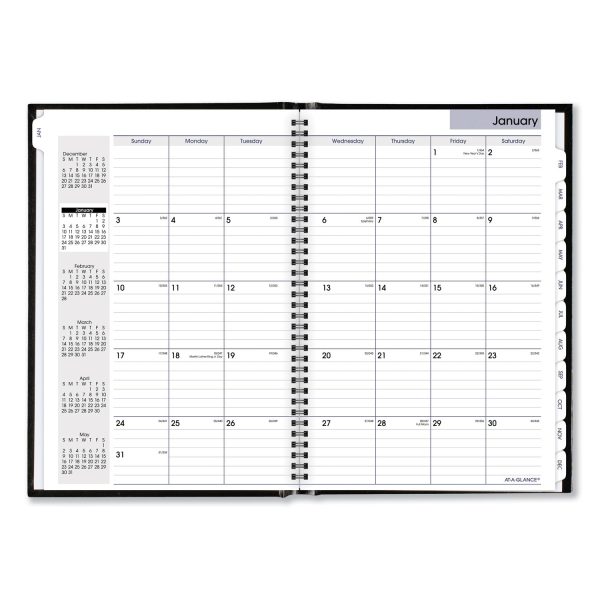 DayMinder Hard-Cover Monthly Planner, Ruled Blocks, 11.75 x 8, Black Cover, 14-Month (Dec to Jan): 2023 to 2025 For Cheap - Image 2