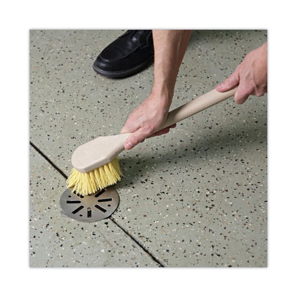 Utility Brush, Cream Polypropylene Bristles, 5.5 Brush, 14.5  Tan Plastic Handle on Sale - Image 5