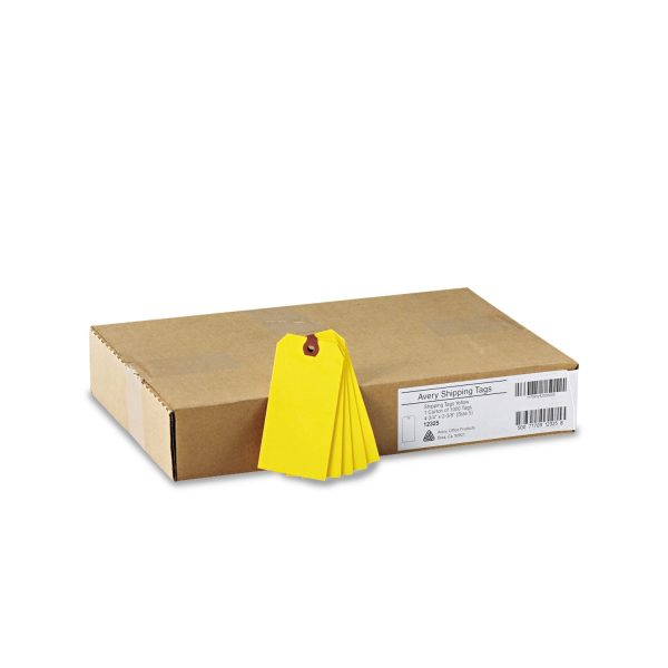 Unstrung Shipping Tags, 11.5 pt Stock, 4.75 x 2.38, Yellow, 1,000 Box For Sale - Image 3