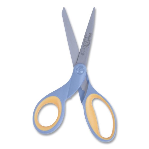 Titanium Bonded Scissors, 8  Long, 3.5  Cut Length, Gray Yellow Straight Handle Online Sale - Image 2