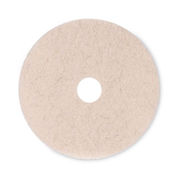 Natural Hog Hair Burnishing Floor Pads, 20  Diameter, Tan, 5 Carton Supply
