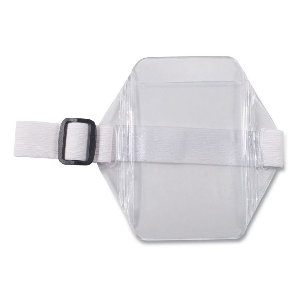 Arm Band Badge Holders, Vertical, Transparent Frost 5  x 5  Holder, 2.75  x 4  Insert, 12 Pack Fashion - Image 2