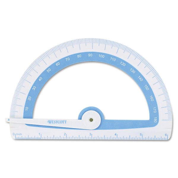 Soft Touch School Protractor with Antimicrobial Product Protection, Plastic, 6  Ruler Edge, Assorted Colors For Cheap