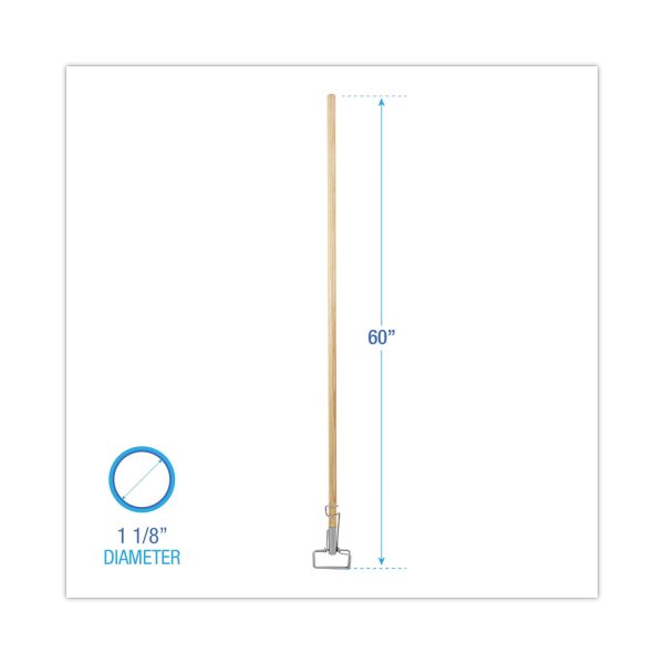 Spring Grip Metal Head Mop Handle for Most Mop Heads, Wood, 60 , Natural Online Hot Sale - Image 2