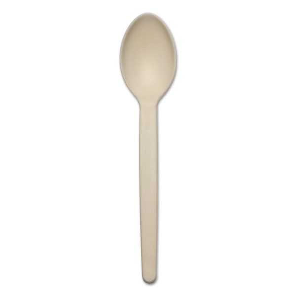 Corn Starch Cutlery, Spoon, White, 100 Pack Online Sale - Image 2