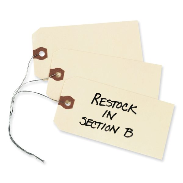 Double Wired Shipping Tags, 11.5 pt Stock, 4.75 x 2.38, Manila, 1,000 Box Discount