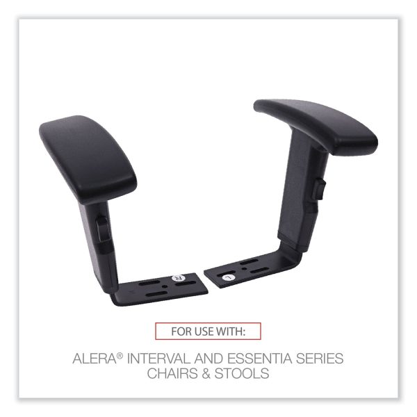 Optional Height-Adjustable T-Arms for Alera Essentia and Interval Series Chairs, Black, 2 Set on Sale - Image 3