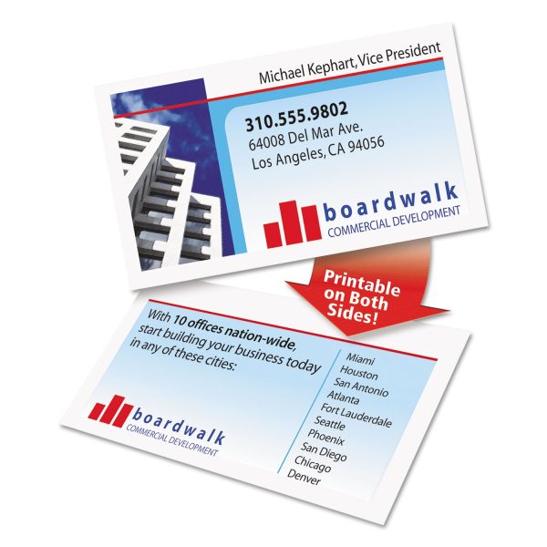 Clean Edge Business Cards, Laser, 2 x 3.5, White, 400 Cards, 10 Cards Sheet, 40 Sheets Box For Sale - Image 2