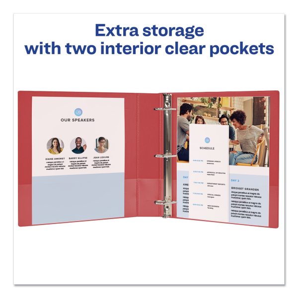 Durable Non-View Binder with DuraHinge and Slant Rings, 3 Rings, 3  Capacity, 11 x 8.5, Red Online - Image 4