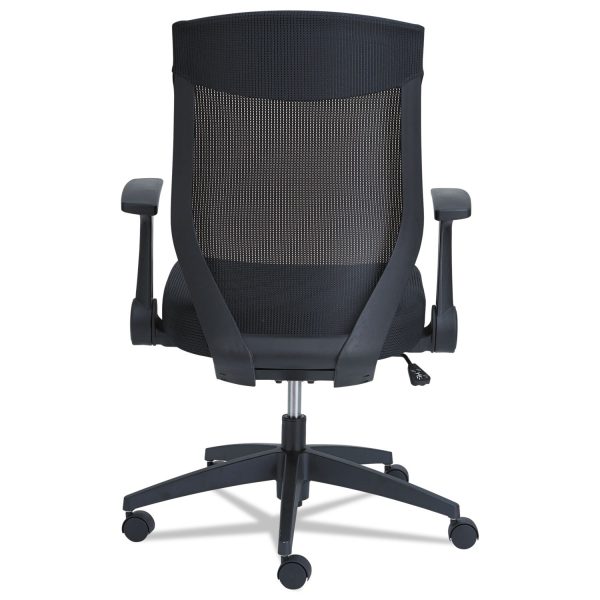 Alera EB-K Series Synchro Mid-Back Flip-Arm Mesh Chair, Supports Up to 275 lb, 18.5 to 22.04  Seat Height, Black Cheap - Image 4