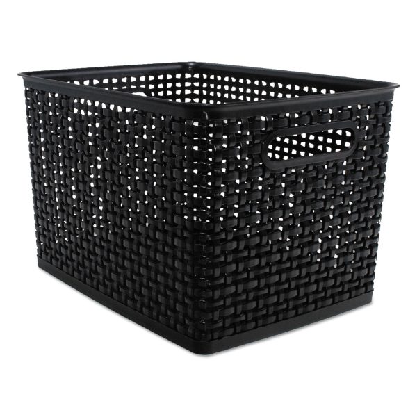 Weave Bins, 13.88 x 10.5 x 8.75, Black, 2 Pack For Sale - Image 4