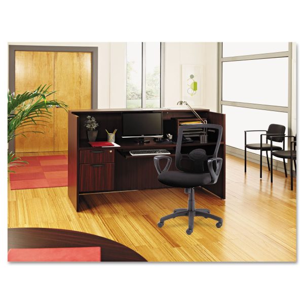 Alera Valencia Series Reception Desk with Transaction Counter, 71  x 35.5  x 29.5  to 42.5 , Mahogany Hot on Sale - Image 5
