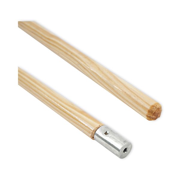 Lie-Flat Screw-In Mop Handle, Lacquered Wood, 1.13  dia x 60 , Natural Cheap - Image 4