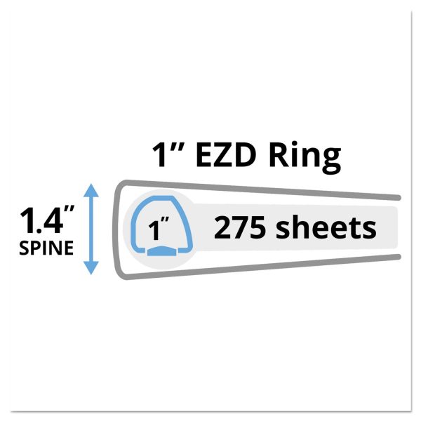 Durable View Binder with DuraHinge and EZD Rings, 3 Rings, 1  Capacity, 11 x 8.5, White, (9301) Cheap - Image 2