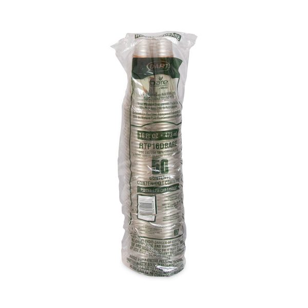 Bare Eco-Forward RPET Cold Cups, 16 oz to 18 oz, Leaf Design, Clear, 50 Pack Hot on Sale - Image 2