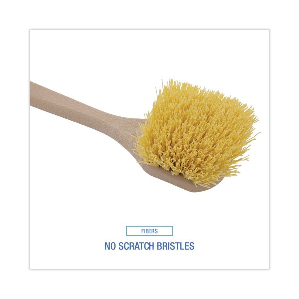 Utility Brush, Cream Polypropylene Bristles, 5.5 Brush, 14.5  Tan Plastic Handle on Sale - Image 4