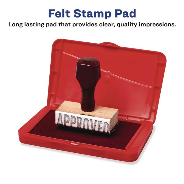 Pre-Inked Felt Stamp Pad, 4.2 5x 2.75 , Black For Cheap - Image 4