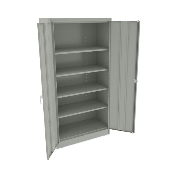Assembled 72  High Heavy-Duty Welded Storage Cabinet, Four Adjustable Shelves, 36w x 18d, Light Gray Hot on Sale - Image 4