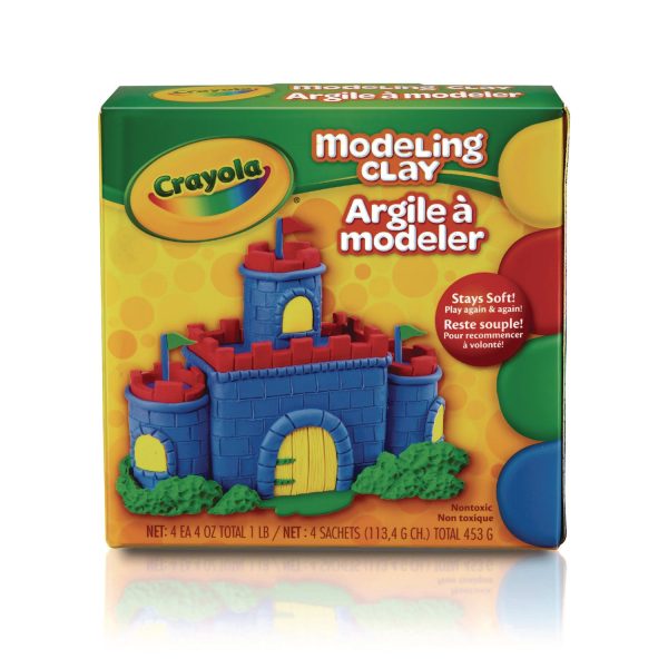 Modeling Clay Assortment, 4 oz of Each Color Blue Green Red Yellow, 1 lb Hot on Sale
