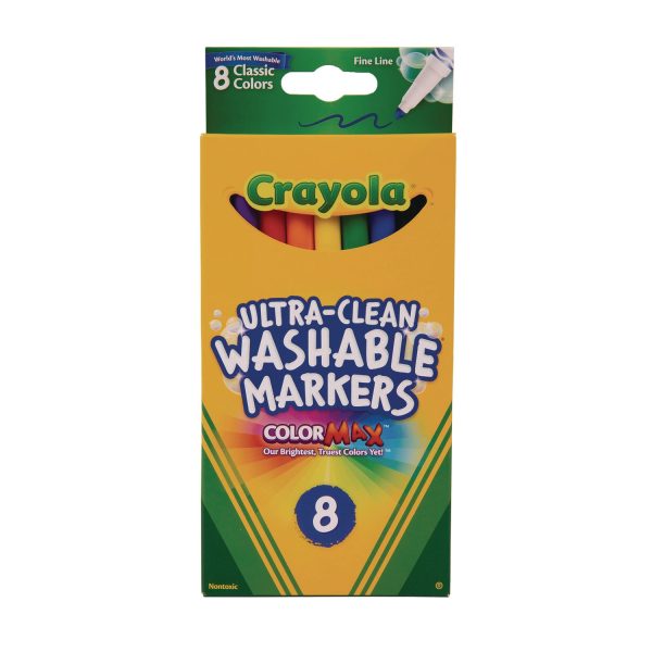 Ultra-Clean Washable Markers, Fine Bullet Tip, Assorted Colors, 8 Pack Online Hot Sale - Image 2