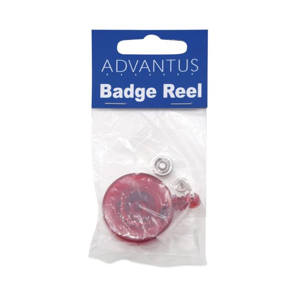 Translucent Retractable ID Card Reel, 30  Extension, Red, 12 Pack Cheap - Image 4