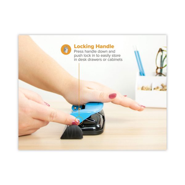 12-Sheet EZ Squeeze Three-Hole Punch, 9 32  Holes, Blue Black Online Sale - Image 5