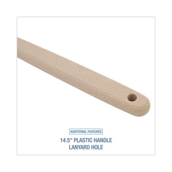 Utility Brush, Cream Polypropylene Bristles, 5.5 Brush, 14.5  Tan Plastic Handle on Sale - Image 3