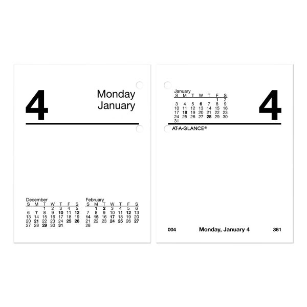 Compact Desk Calendar Refill, 3 x 3.75, White Sheets, 12-Month (Jan to Dec): 2024 Cheap