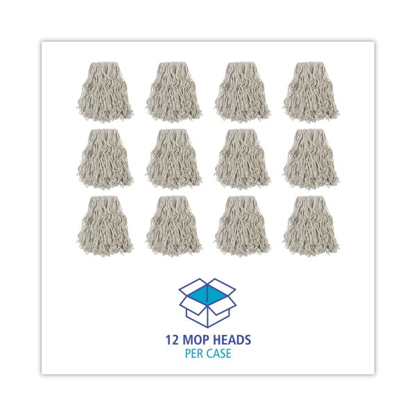 Banded Cotton Mop Head, #24, White, 12 Carton Cheap - Image 4