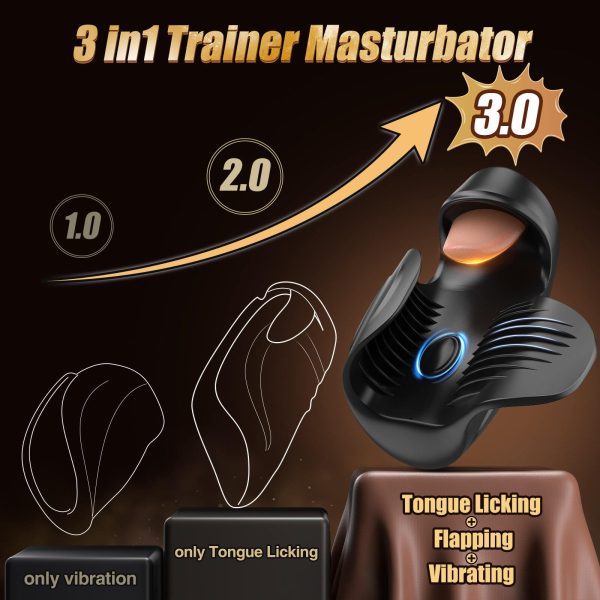 TROI 2 in 1 Tongue Licking and Tapping Penis Trainer Masturbation Toy Discount - Image 5