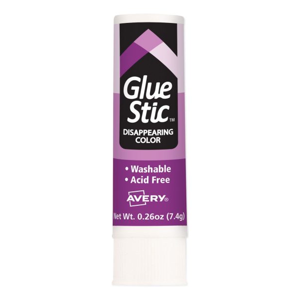Permanent Glue Stic Value Pack, 0.26 oz, Applies Purple, Dries Clear, 6 Pack For Sale - Image 2