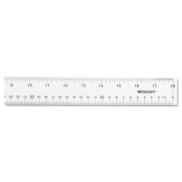 Clear Flexible Acrylic Ruler, Standard Metric, 18  Long, Clear Sale - Image 3