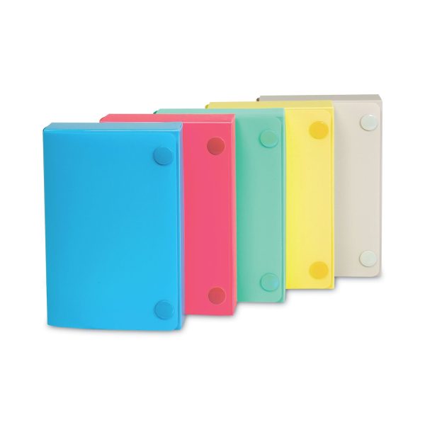 Index Card Case, Holds 100 3 x 5 Cards, 5.38 x 1.25 x 3.5, Polypropylene, Assorted Colors Fashion - Image 2