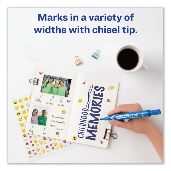 MARKS A LOT Large Desk-Style Permanent Marker, Broad Chisel Tip, Blue, Dozen (8886) Online now - Image 4