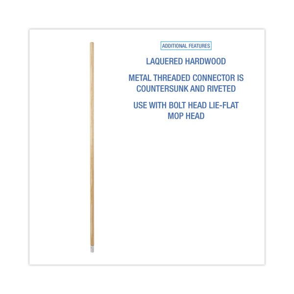 Lie-Flat Screw-In Mop Handle, Lacquered Wood, 1.13  dia x 54 , Natural Online Sale - Image 3