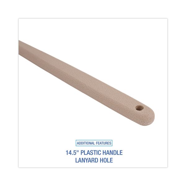 Utility Brush, Cream Nylon Bristles, 5.5  Brush, 14.5  Tan Plastic Handle Cheap - Image 3