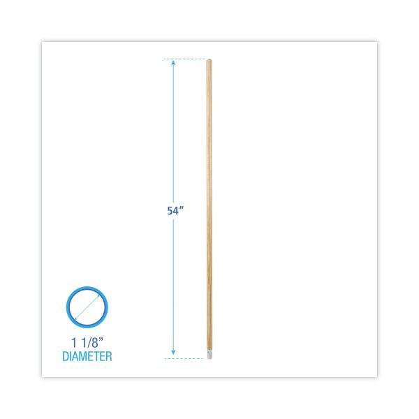 Lie-Flat Screw-In Mop Handle, Lacquered Wood, 1.13  dia x 54 , Natural Online Sale - Image 2