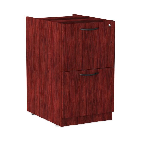 Alera Valencia Series Full Pedestal File, Left or Right, 2 Legal Letter-Size File Drawers, Mahogany, 15.63  x 20.5  x 28.5 Supply - Image 2