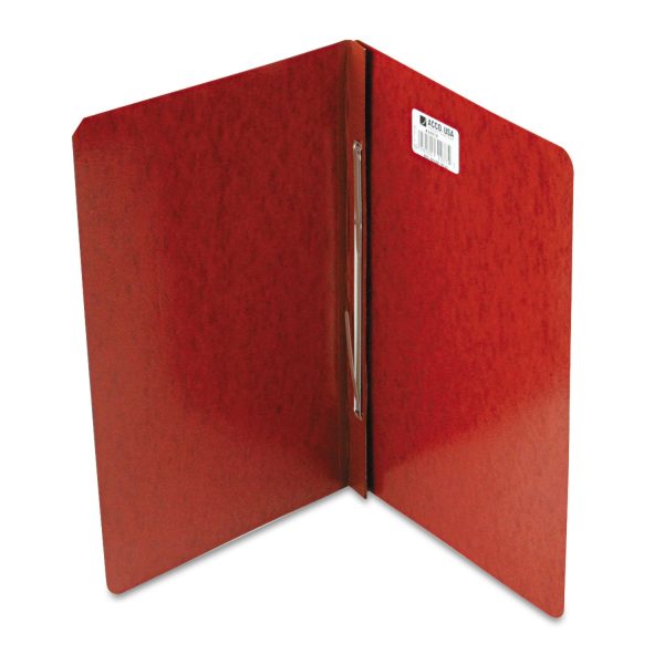 PRESSTEX Report Cover with Tyvek Reinforced Hinge, Side Bound, Two-Piece Prong Fastener, 3  Capacity, 14 x 8.5, Red Red Online now