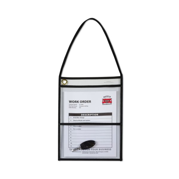2-Pocket Shop Ticket Holder w Setrap, Black Stitching, 150-Sheet, 9 x 12, 15 Box Cheap - Image 3