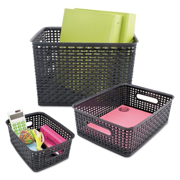 Weave Bins, 13.88 x 10.5 x 8.75, Black, 2 Pack For Sale - Image 2