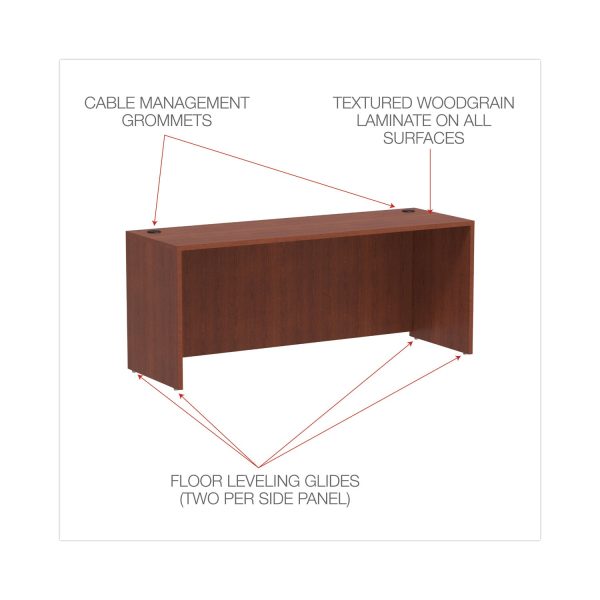 Alera Valencia Series Credenza Shell, 70.88w x 23.63d x 29.5h, Medium Cherry For Sale - Image 3